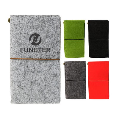 Felt Passport Holder Notebook 60 Sheets 5.3*3.9" Screen Printing