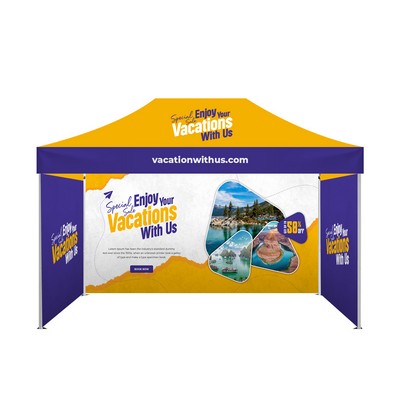 15' Aluminum Canopy Tent - Standard Tent Fabric (Frame+Topper+Double Sided full Backwall+Sidewalls)