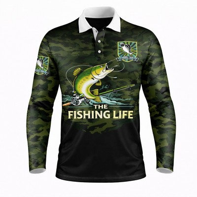 Unisex Solar Protect Sublimated Long Sleeve Polo Shirt 180GSM