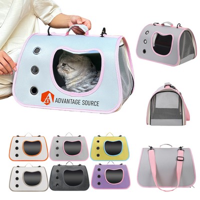 Foldable Pet Carrier Bag W/ Shoulder Strap And Ventilation Window