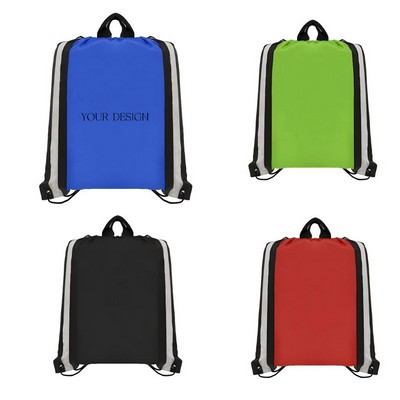 Non-Woven Reflective Drawstring Backpacks