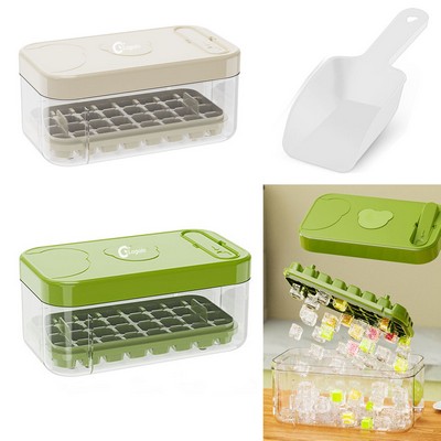 Ice Cube Tray with Lid and Bin Container Storage