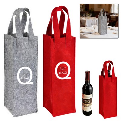 Reusable Single Bottle Felt Wine Bag