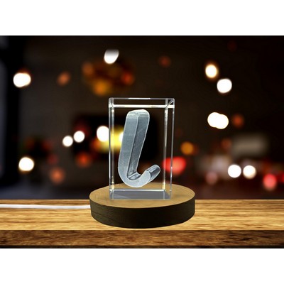 Iota Greek Alphabet Letter 3D Engraved Award w/LED Base