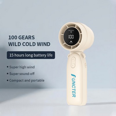 5000mAh Rechargeable Battery Foldable Mini Fan Speed (1-100) LED Display Handheld Fan
