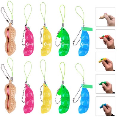 Squeeze& Beans Edamame Keychain Fidget Toys