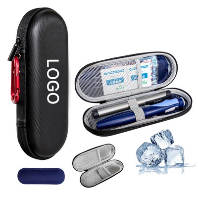 EVA Insulin Cooler Travel Case Diabetic Medication Insulated Cooling Bag with Carabiner