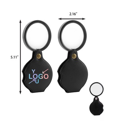 Compact PU Leather Magnifier for Easy Viewing