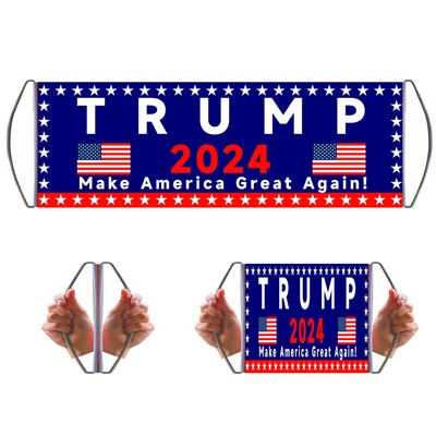 Retractable Hand Held Scrolling Banner Flag Double Sides Printing Roll Up Manual Handheld