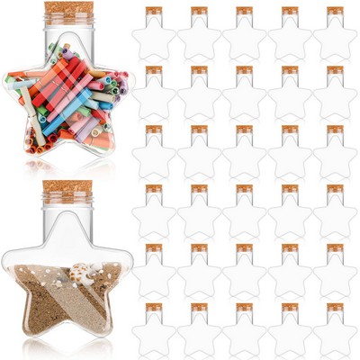 5.5 oz Star Sand Art Bottle Plastic Clear Candy Jar with Lid