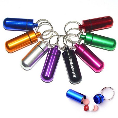 Waterproof Aluminum Pill Case Keychain