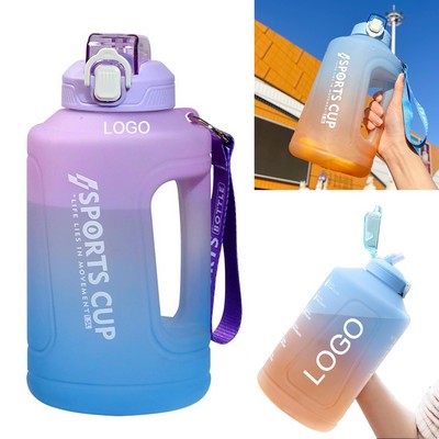 1.5L/50OZ Reusable Large Capacity Sports Motivational Water Bottle with Time Markers and Straw