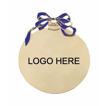 Christmas Ball, Flat Gold Holiday Ornament