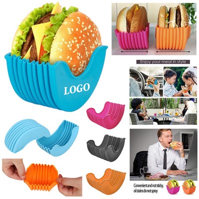Collapsible Food-Grade Silicone Burger Container