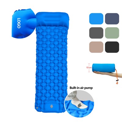 Ultralight Inflatable Sleeping Pad with Pillow for Camping