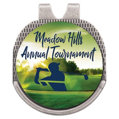 Antique Silver Hat Clip with Golf Ball Marker