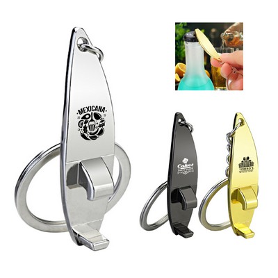 Surfboard Style Beer Opener Keychain