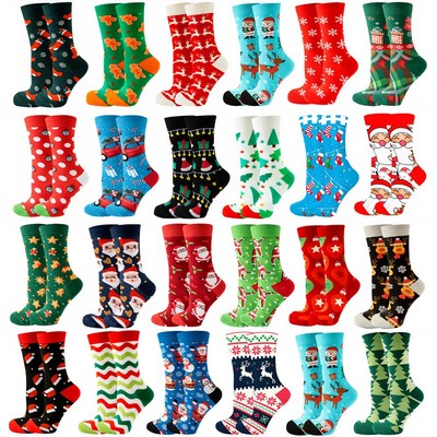 Custom Christmas Knit Jacquard Socks