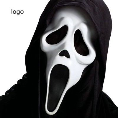Scary Latex Horror Mask with Screaming Face for Halloween Cosplay and Costume Parties