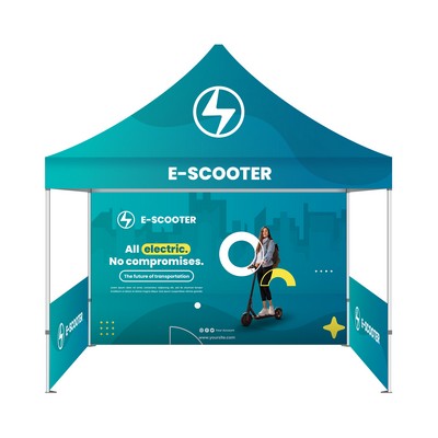 10' Steel Custom Canopy Tent – Double-Sided Showcase Branding Kit