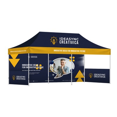 20' Aluminum Canopy Tent - Standard Tent Fabric with Back Wall