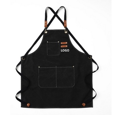 Heavyweight Canvas Apron for Kitchen Barista Carpenter and Salon Professionals
