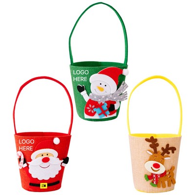 Christmas Creative Cartoon Candy Bag Kids Gift Bag Holiday Party Decor Bucket