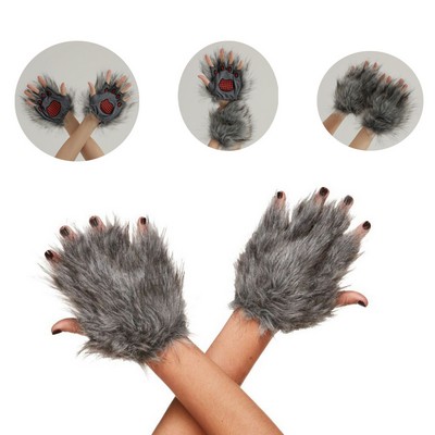 Fingerless Wolf Paw Gloves