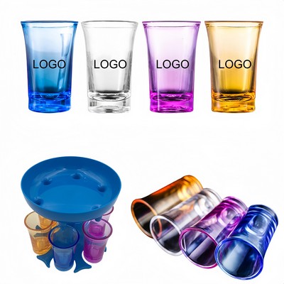 Custom 1.2oz Eco Friendly Unbreakable Multicolor Acrylic Shot Glass Cup
