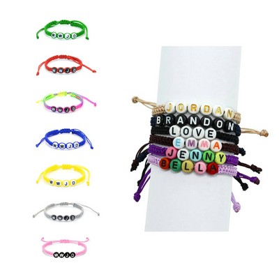 Letter Beaded Woven Bracelet
