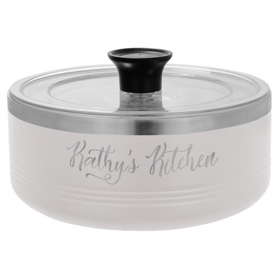 Polar Camel White 1 1/4 Quart Serving Bowl with Lid