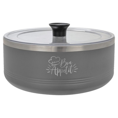 Polar Camel Gray 3 Quart Serving Bowl with Lid