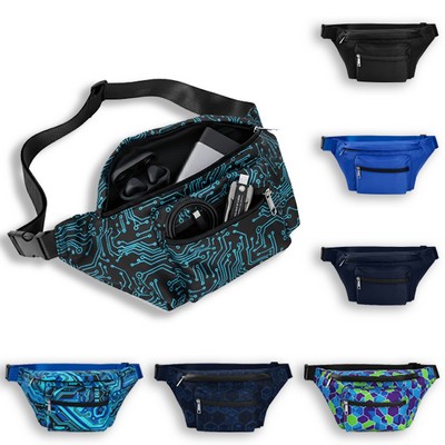 3 Zipper Pocket With Full Color Printed Fanny Pack