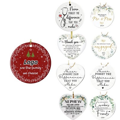 Acrylic Round Heart Ornament for Christmas Tree and Car