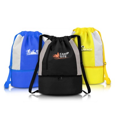 8-Can Dual-Zone Drawstring Cooler Backpack