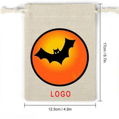 Halloween Cotton Linen Candy Drawstring Storage Bag