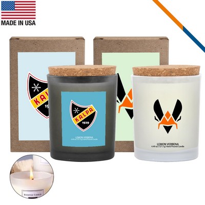 WickAura Frosted Candle With Cork Lid - 6 OZ.