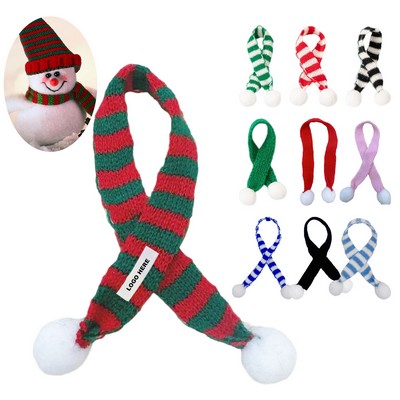 Mini Christmas Scarf for Doll Wine Bottle Snowman and Holiday Crafts