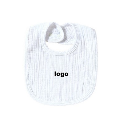 4-Layer Cotton Muslin Baby Bib for Drool and Spit-Up – Soft & Absorbent