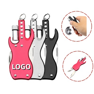 Guitar-Shaped 3-In-1 Folding Knife With Light & Bottle Opener