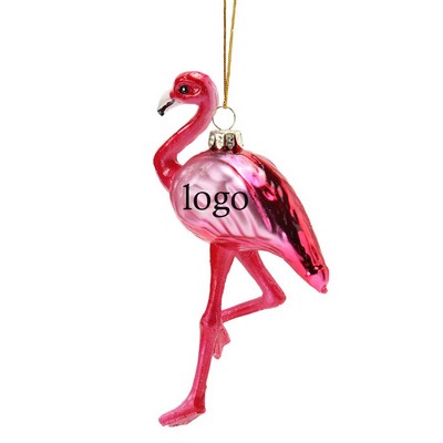 Flamingo Glass Ornament