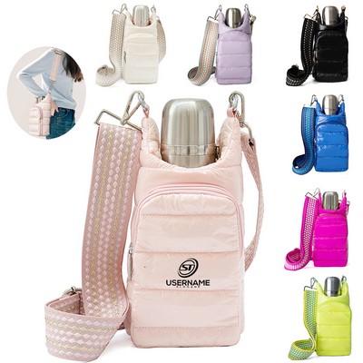 Water Bottle Holder Carrier Shoulder Bag With Strap Water Bottle Puffer Bag