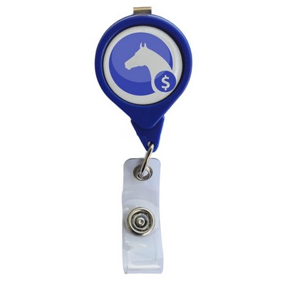 Teardrop Badge Reel w/ Bulldog Clip (No Twist)