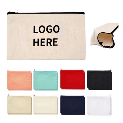Versatile Zippered Canvas Cosmetic Tote