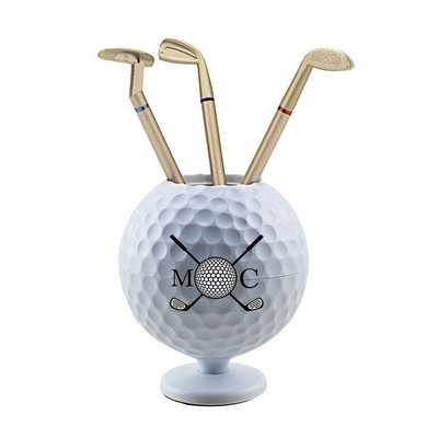 Golf Ballpoint Pen Desktop Holder