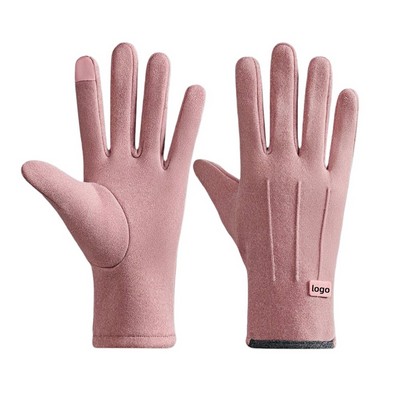 Unisex Thermal Touchscreen Gloves with Fleece Lining for Winter Outdoor Use