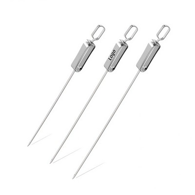 Heavy Duty Stainless Steel BBQ Skewers for Outdoor Grilling Meat Veggies and Kebabs