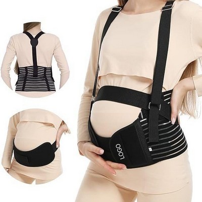 Three Piece Maternity Support Belt Set with Shoulder Strap for Mid and Late Pregnancy Belly Lift