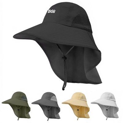 Outdoor Protection Sun Wide Brim Mesh Fishing Hat