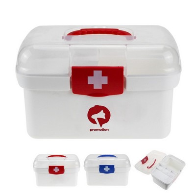 First Aid Empty Plastic Medicine Storage Box